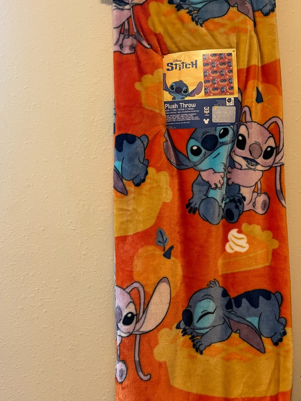 Disney Stitch Kids Plush Throw Blanket - Fall themed